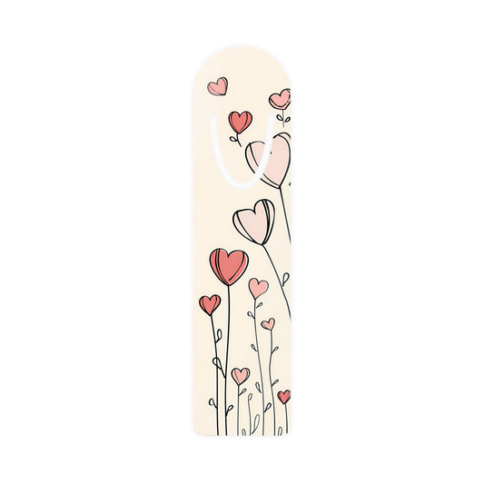 Heart Flowers - Cute Metal Bookmark