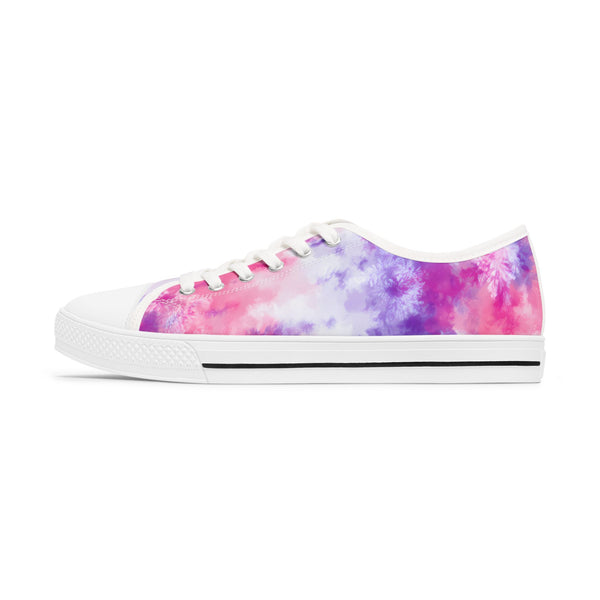 Tie-dye sneaker with white sole on a white background