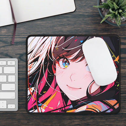 Retro Color Riot - Anime Girl Mouse Pad