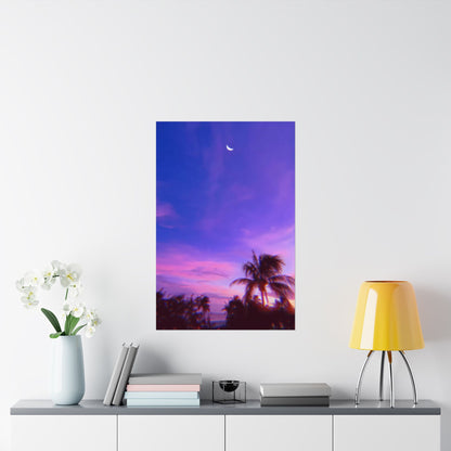 TROPICAL GLITCH - Aesthetic Purple Poster