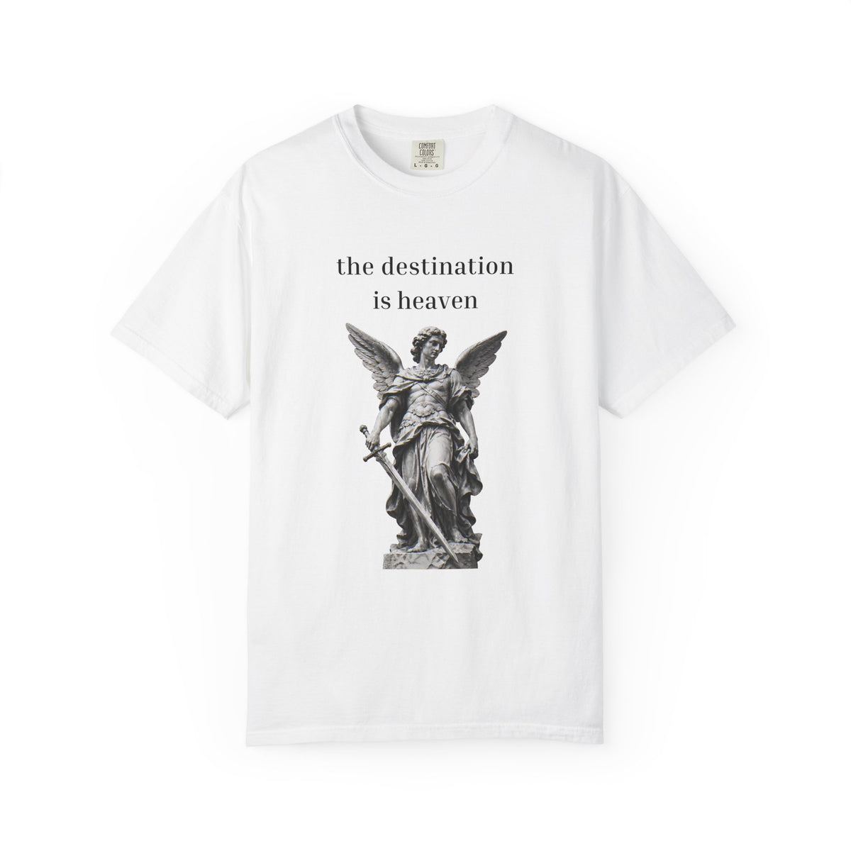 The Destination Is Heaven - Angel Statue Graphic T-Shirt