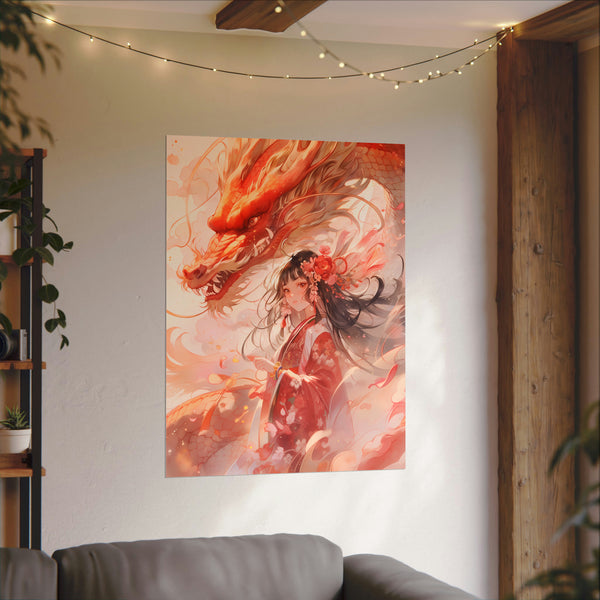 Year of the Dragon Watercolor Poster