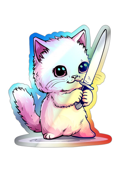 At My Limit - Holographic Cat Sticker