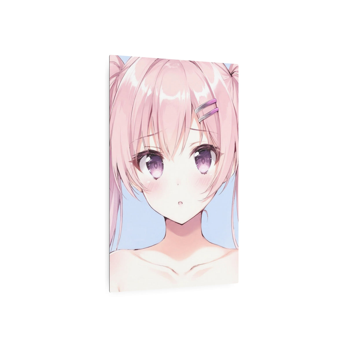 Bare Beauty - Pastel Anime Girl Metal Poster