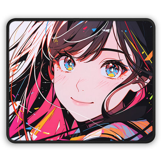 Retro Color Riot - Anime Girl Mouse Pad