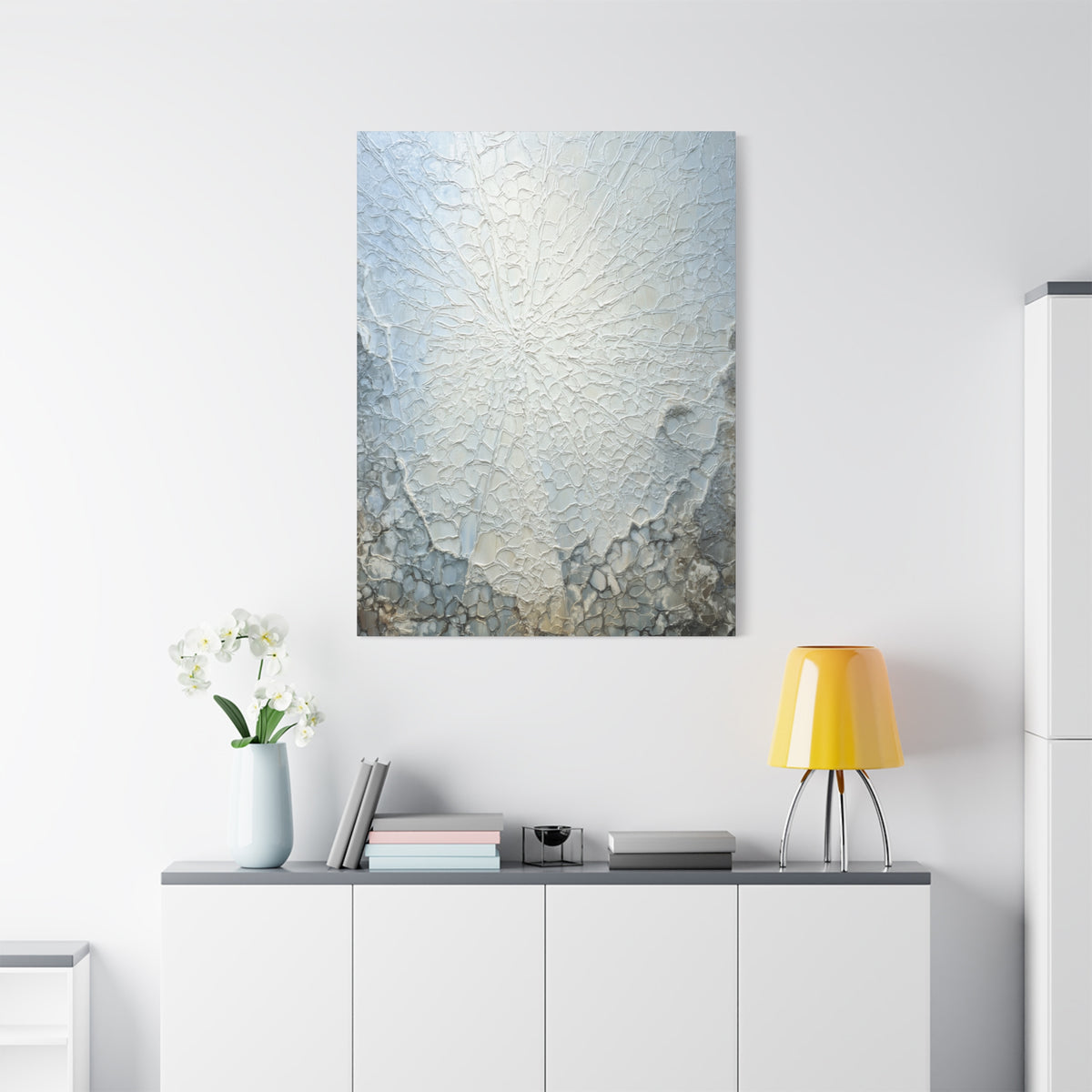 Frosted Glass - Abstract White Wall Art