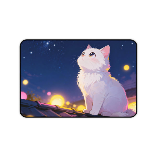 Festival Lights - Cute Anime Cat Desk Mat