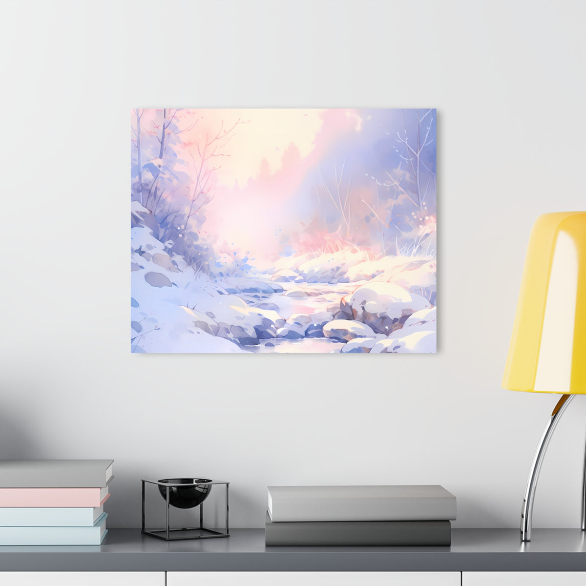 Silent Snowscape - Anime Glass Painting