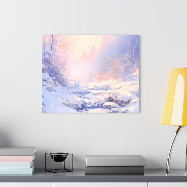 Silent Snowscape - Anime Glass Painting