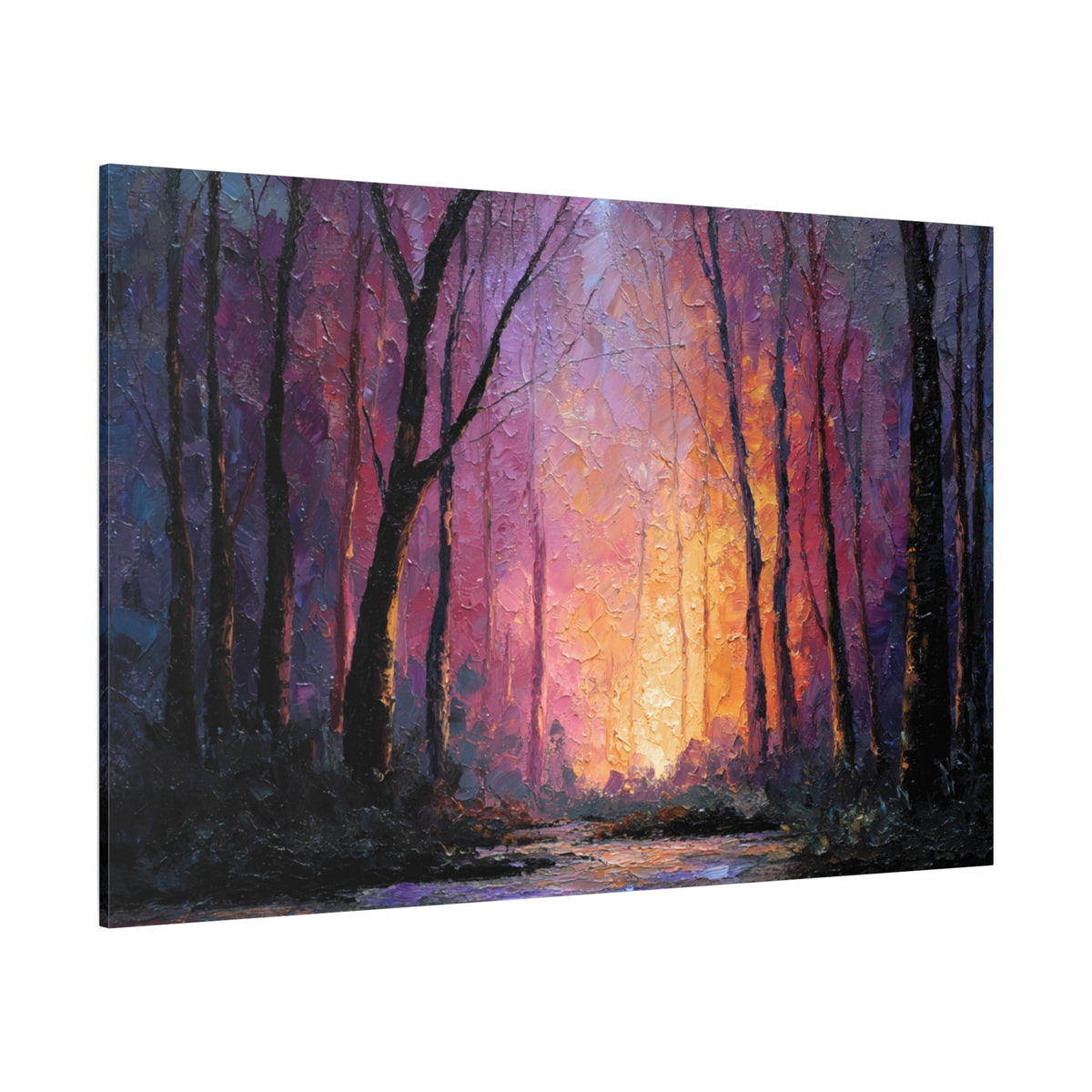 First Light - Textured Forest Wall Art