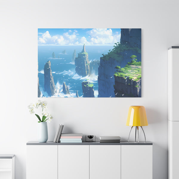 Sea Cliffs - Anime Canvas Print Fantasy Decor