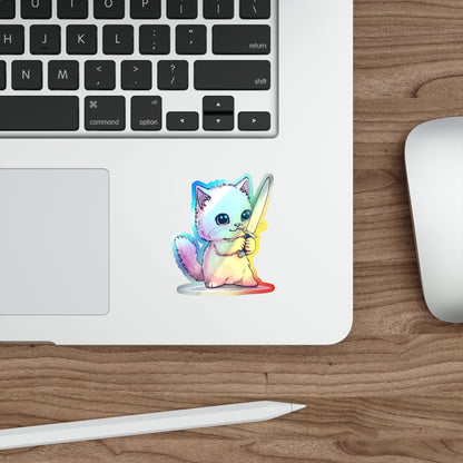 At My Limit - Holographic Cat Sticker