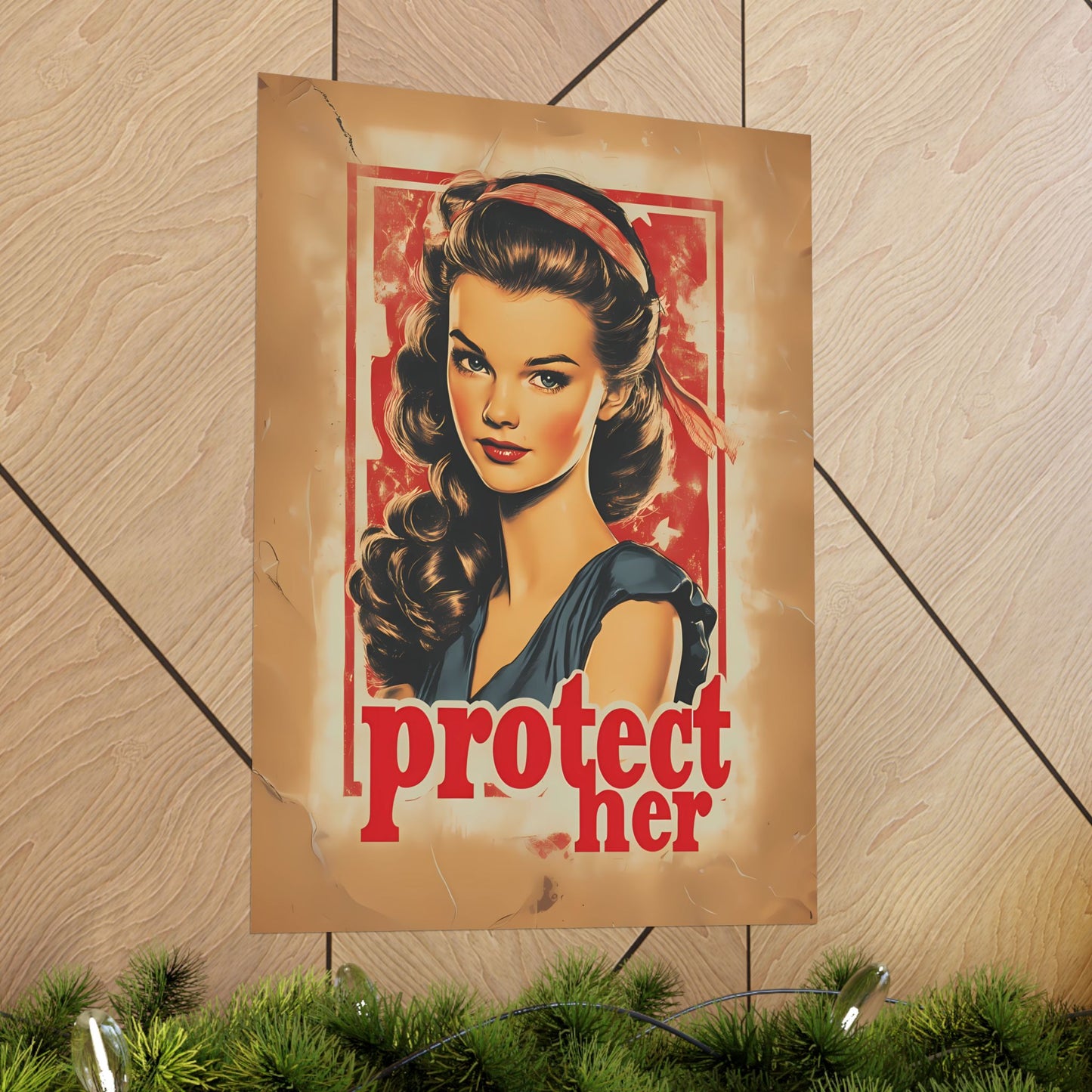 Protect Her - Innocent Hearts Vintage Poster