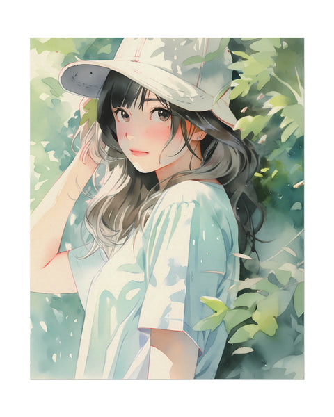 Walk With Me - Watercolor Anime Girl Poster