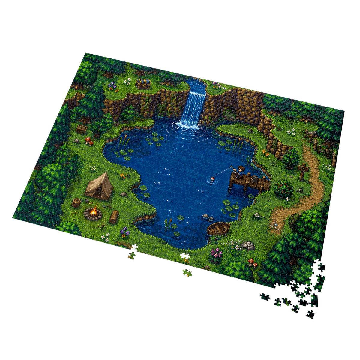 Pinewood Hollow – 2000 Piece Retro Pixel-Art Puzzle
