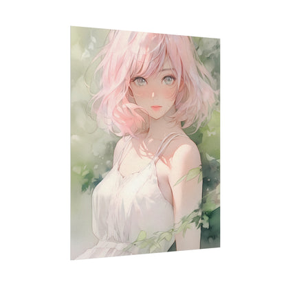 Spring Siren - Anime Girl Watercolor Poster