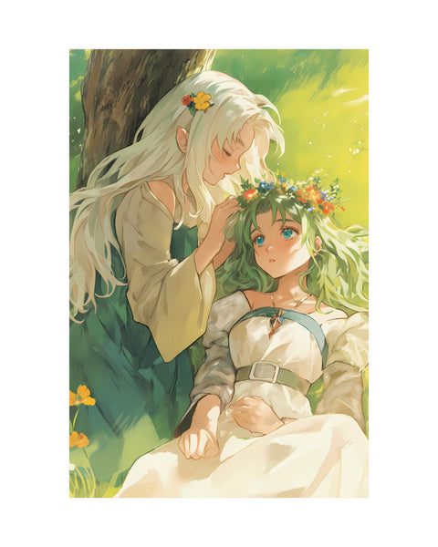 Flower Crown - Cute Anime Poster