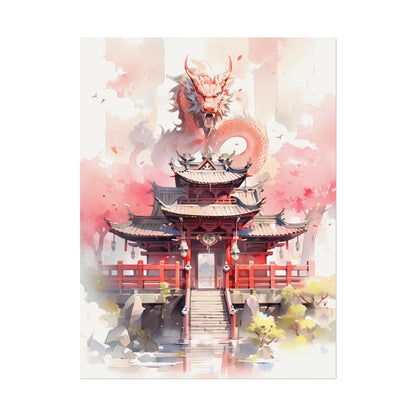 Pillars of Heaven - Anime Watercolor Poster