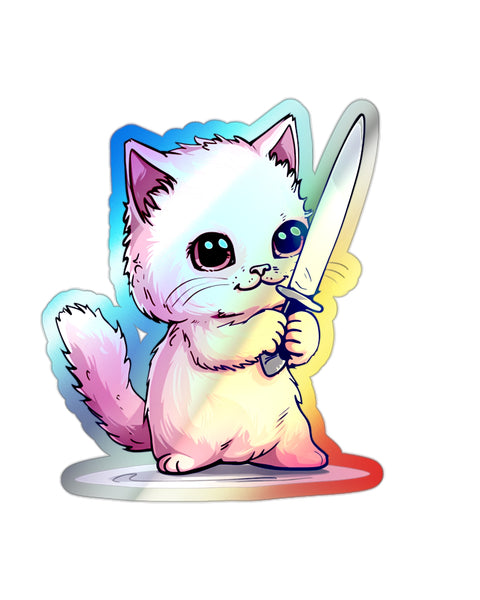 At My Limit - Holographic Cat Sticker