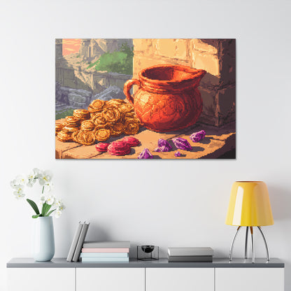 Riches of the Keep - Anime Pixel Art Canvas Print