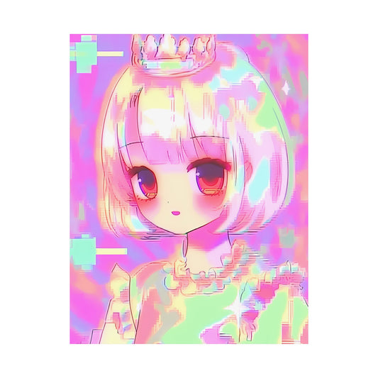 Digital Royalty - Glitch Art Anime Poster