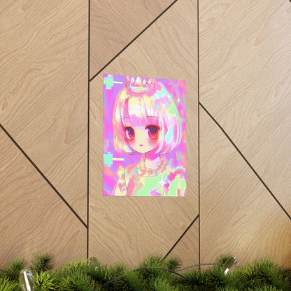 Digital Royalty - Glitch Art Anime Poster