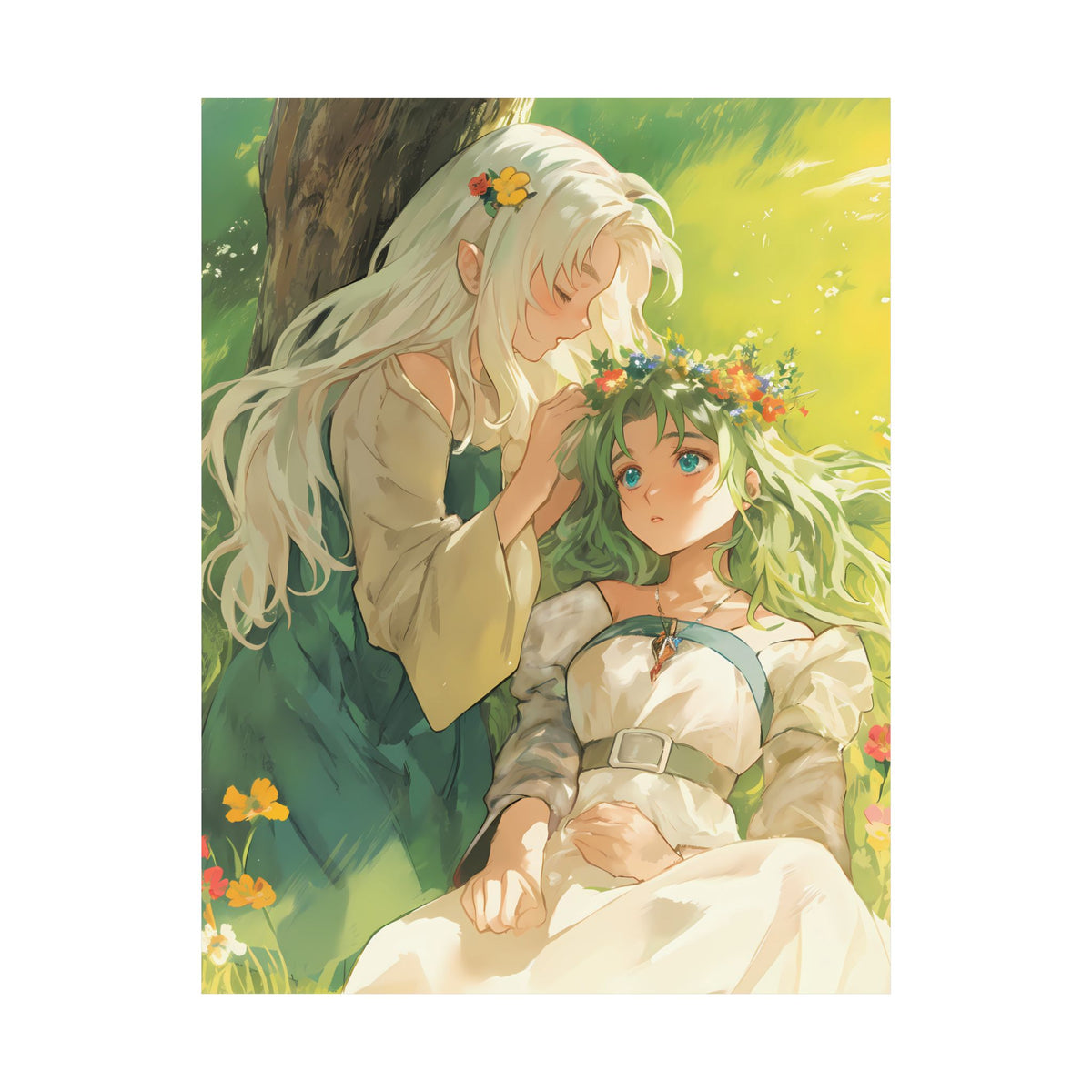 Flower Crown - Cute Anime Poster