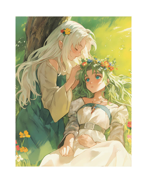 Flower Crown - Cute Anime Poster