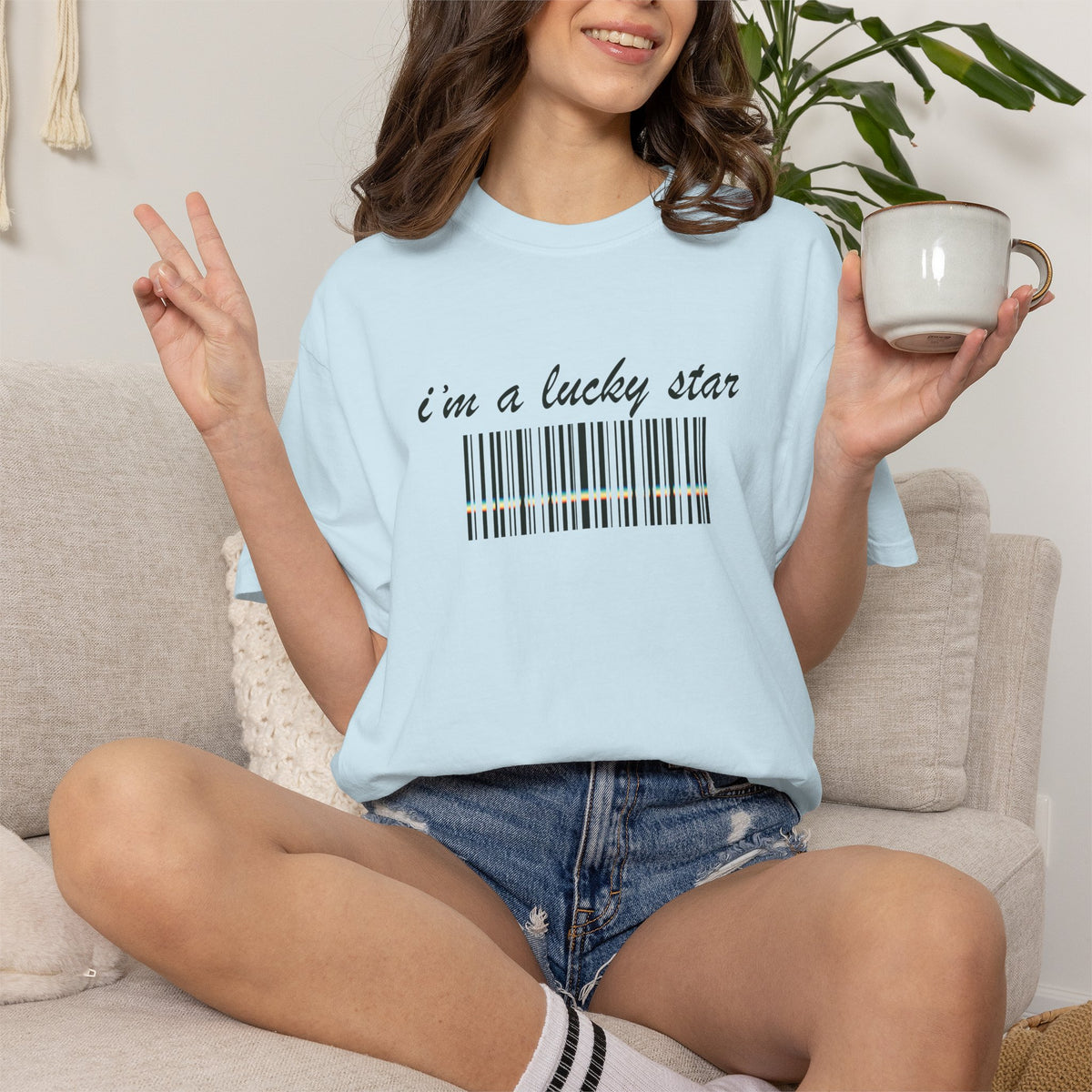 I'm a Lucky Star - Graphic Barcode T-Shirt