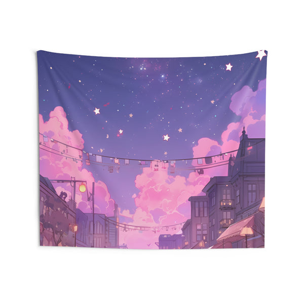 Starlit Square - Lofi Anime Tapestry