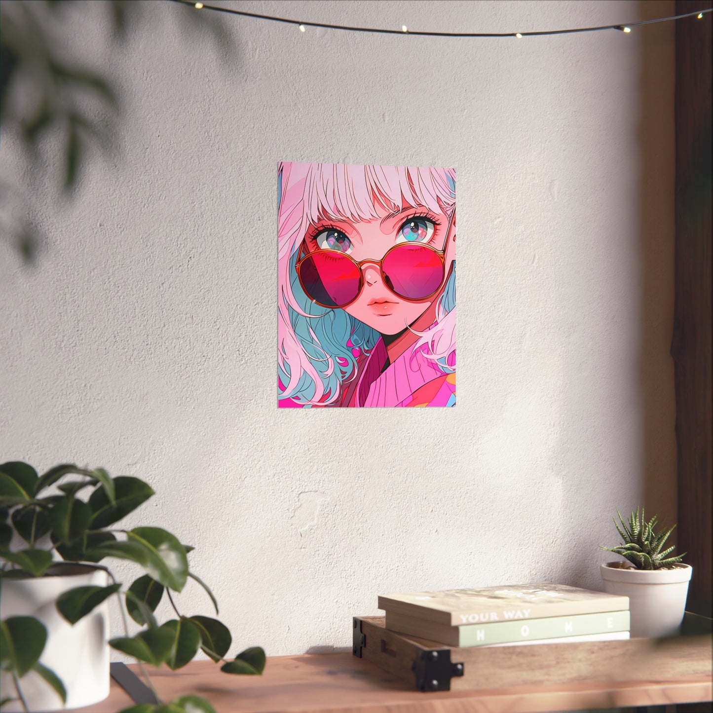 Rose Colored Sunglasses - Retro Anime Poster