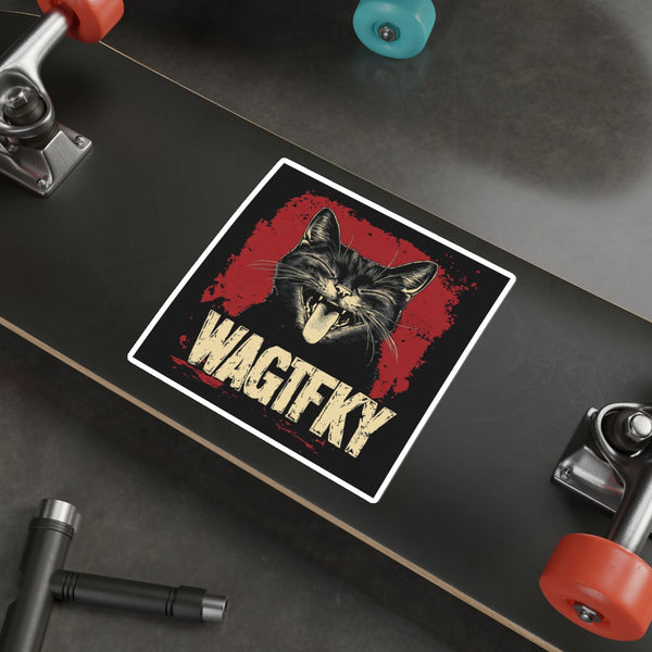 WAGTFKY Cat Die-Cut Sticker