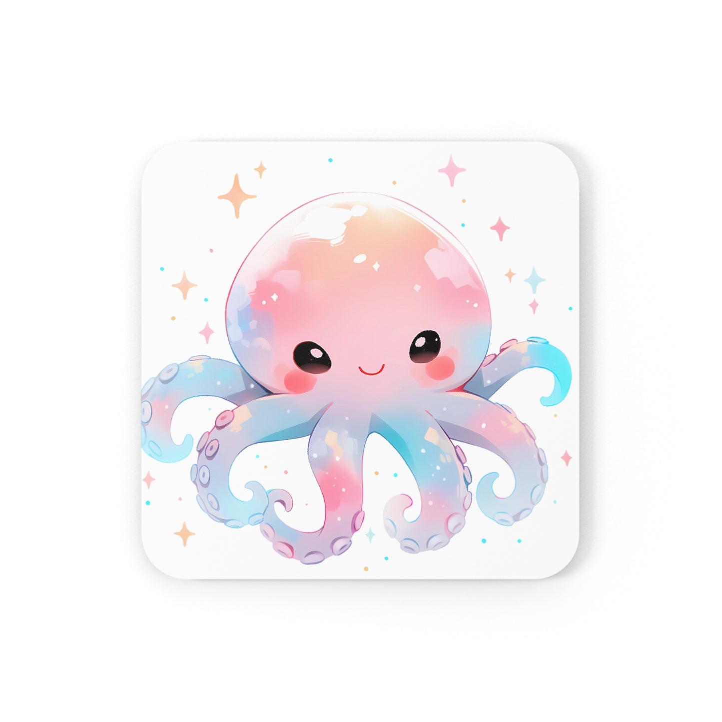 Alone Octopus - Pastel Aesthetic Coaster Set