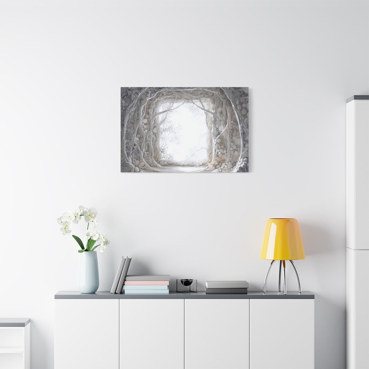 Pearl Hall - Textured White Fantasy Wall Art