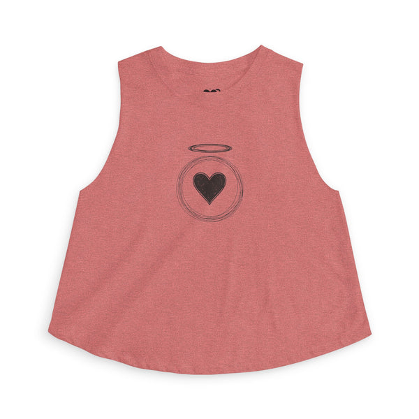 Heart of an Angel - Racerback Crop Tank Top