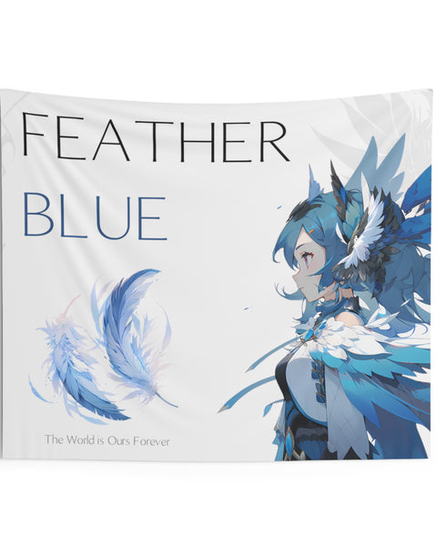 Feather Blue - Anime Wall Tapestry