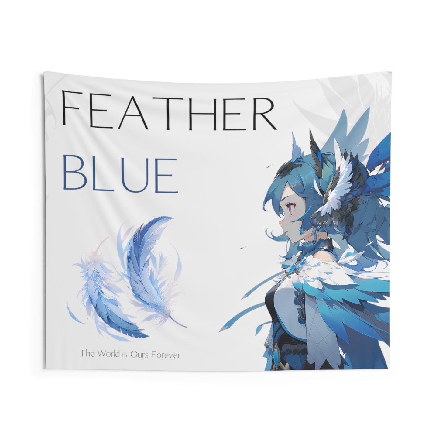 Feather Blue - Anime Wall Tapestry