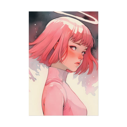 Rose Angel - Watercolor Anime Poster