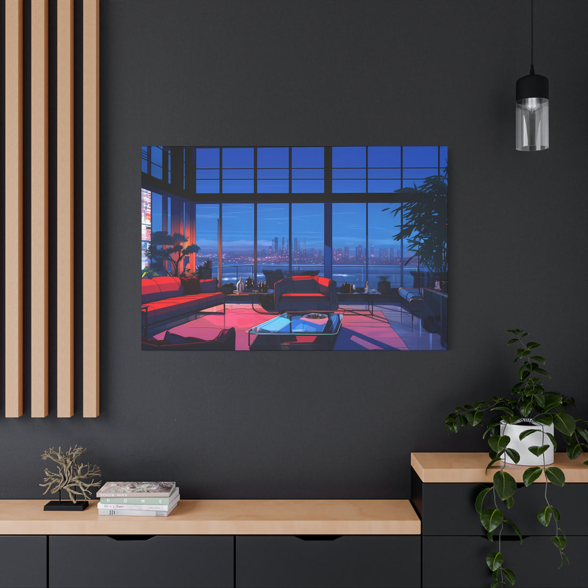 Diamond Nights - Retro Anime Canvas Print