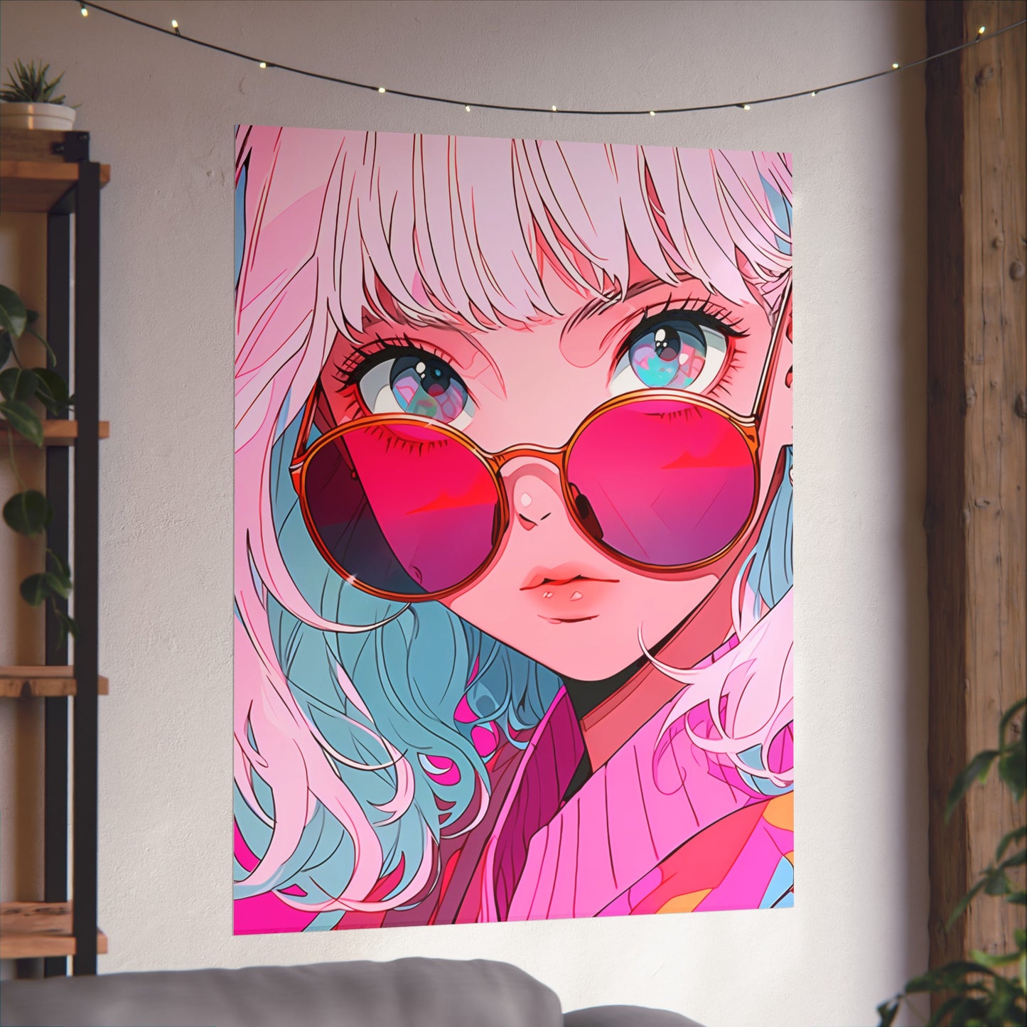 Rose Colored Sunglasses - Retro Anime Poster