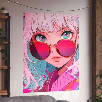 Rose Colored Sunglasses - Retro Anime Poster