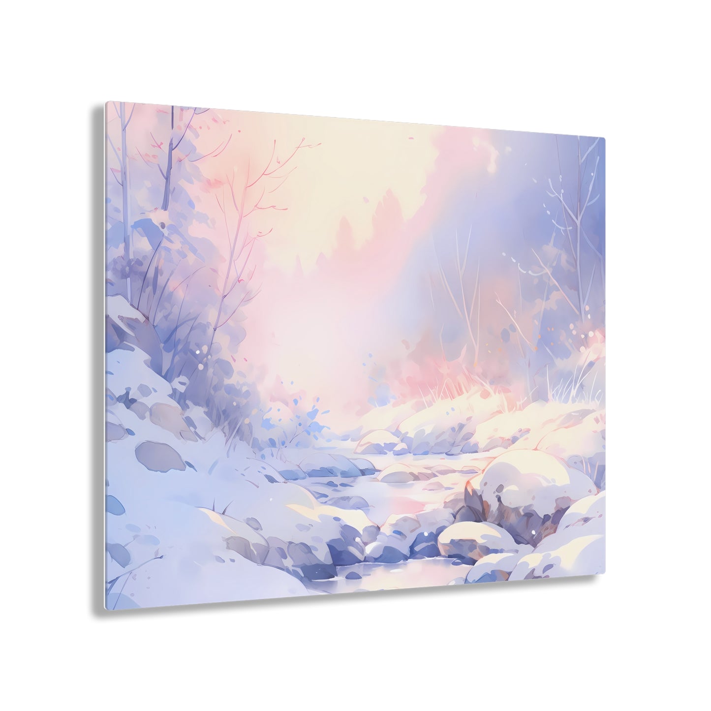 Silent Snowscape - Anime Glass Painting