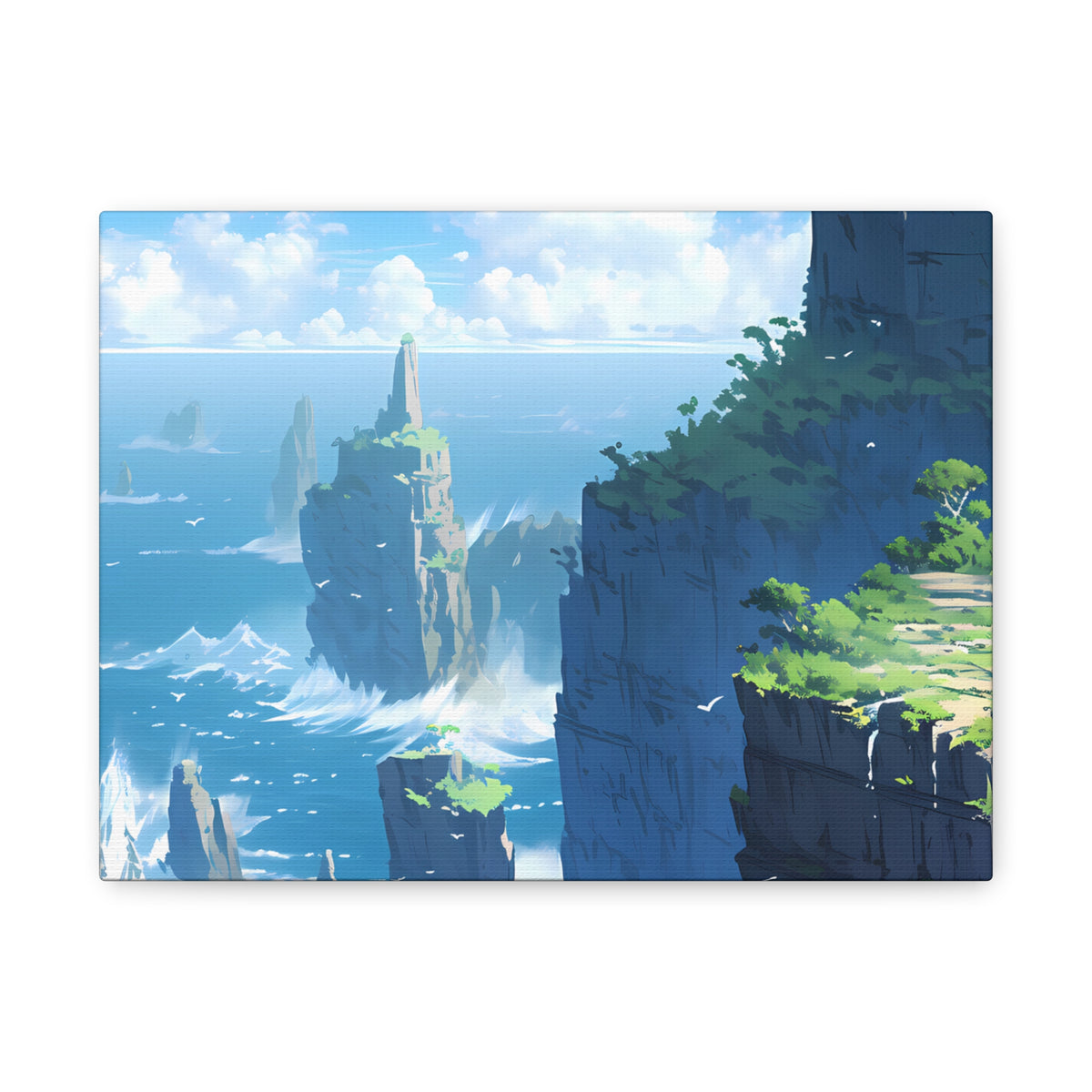 Sea Cliffs - Anime Canvas Print Fantasy Decor