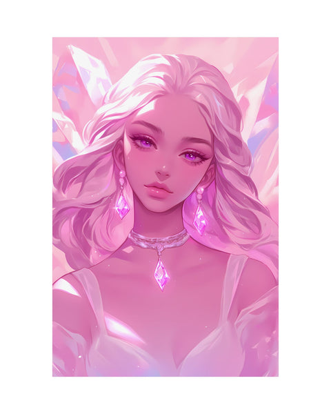 Crystal Frenzy - Pink Anime Girl Poster