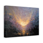 Canvas print of Angelic Visitation - Abstract Textured Wall Art painting with a bright light source and dark background