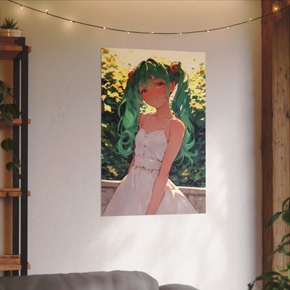 Behind the Ivy Hedges - Manga Watercolor Poster