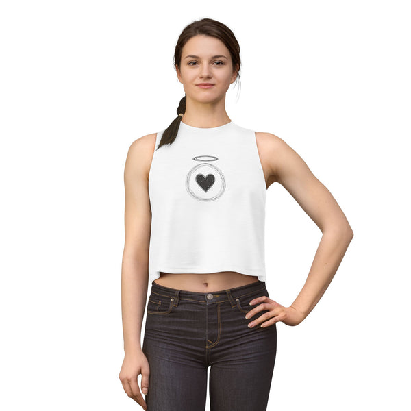 Heart of an Angel - Racerback Crop Tank Top