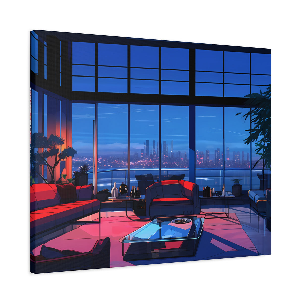 Diamond Nights - Retro Anime Canvas Print