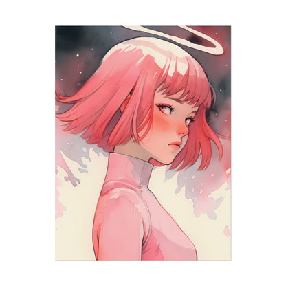 Rose Angel - Watercolor Anime Poster