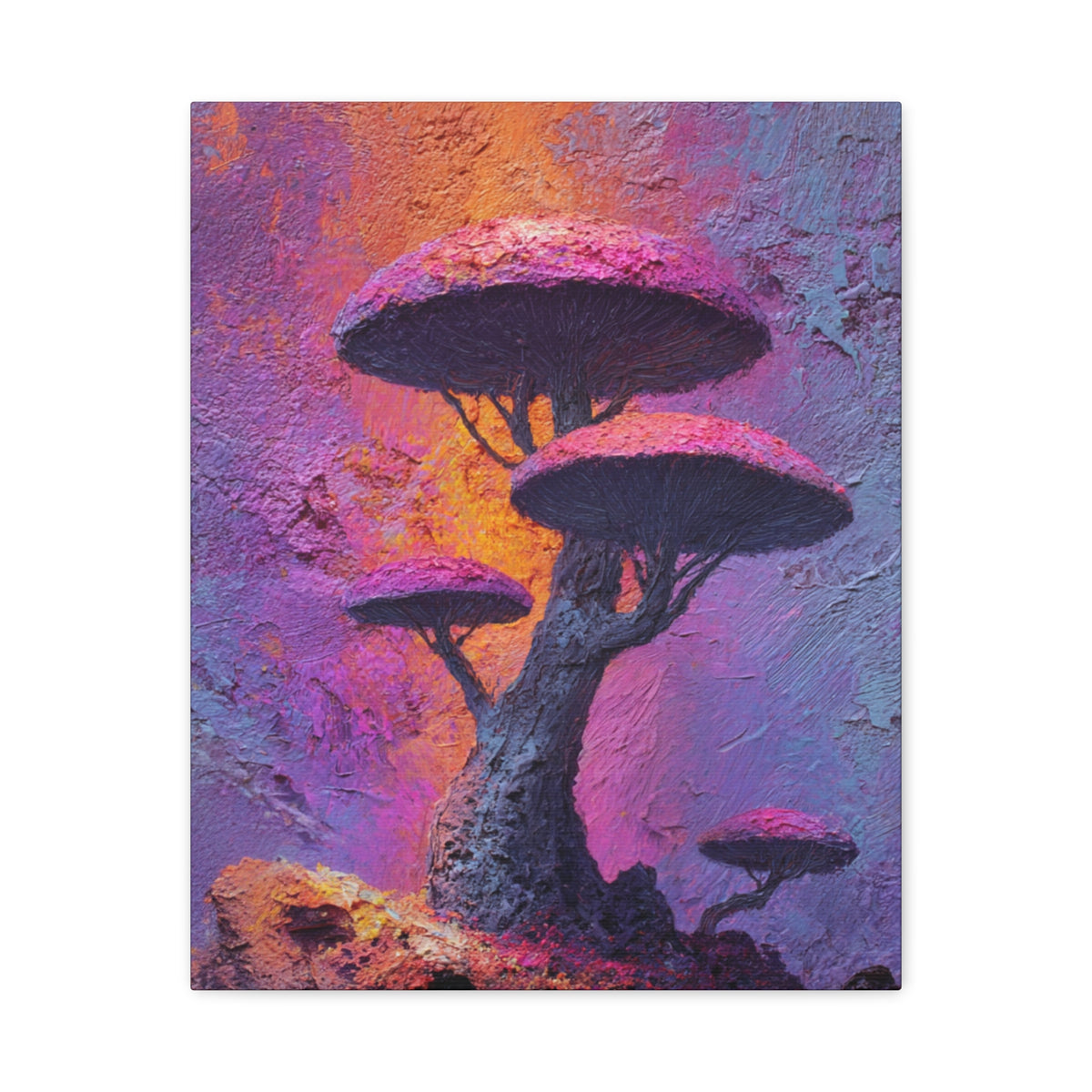 Fungal Tree - Textured Vertical Wall Art